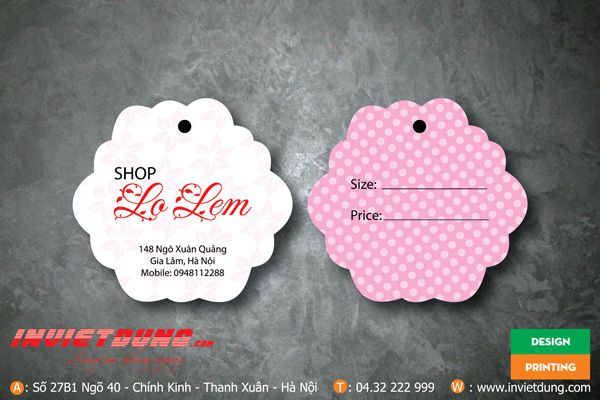 Mác áo hình hoa SHOP quần áo